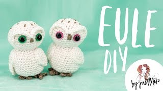 Schnee Eule häkeln 🦉 Do it Yourself Waldbewohner Amigurumi by justMiko [upl. by Lasala515]