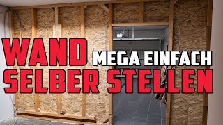 Wand selber bauen 🔥 Ständerwerk aus Holz mit OSB verkleiden [upl. by Assirec752]