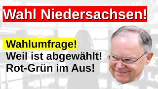 Wahl Niedersachsen abgewählt Sonntagsfrage Wahlumfrage Prognose Hochrechnung AfD stärkste Gewinne [upl. by Elirpa]