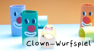 Einfaches ClownWurfspiel für Kinder zu Karneval  Basteln mit Kindern [upl. by Berrie]