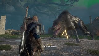 AC Valhalla Fenrir Boss Fight using Mjolnir  Thors Hammer  and Excalibur [upl. by Etnuhs]