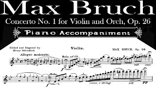 Bruch Violin Concerto no 1 in G minor  Piano Accompaniment [upl. by Aihtnyc]