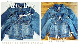 20 Minute DIY Jean Jacket Pearl Upgrade [upl. by Clywd]