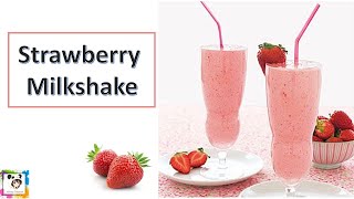 Strawberry Milkshake Without Ice cream 3 ingredients only  Abbey Channel [upl. by Shirl]