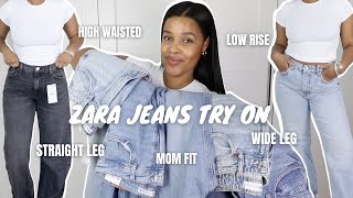 MASSIVE ZARA DENIM JEANS HAUL  TRY ON  SIZE UK 14  2023  Oriana White [upl. by Jaye857]