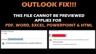 Outlook Fix This file cannot be previewed [upl. by Janel]