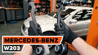 How to change front suspension arm on MERCEDESBENZ W203 CClass TUTORIAL AUTODOC [upl. by Llennaj]