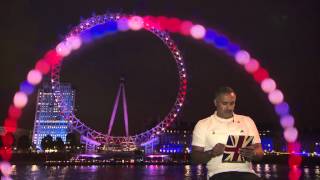 Daley Thompson launches worldfirst lightshow on EDF Energy London Eye [upl. by Shore967]