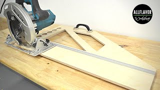 How To Make a Circular Saw Guide  DIY Circular Saw Crosscut Jig [upl. by Acirt709]