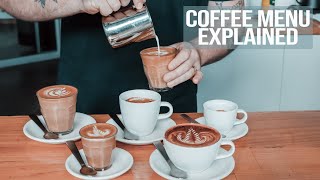 Coffee Menu Explained  What the most common coffees are and how to make them [upl. by Assyla]