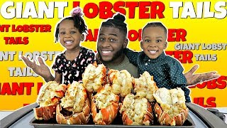 8 GIANT LOBSTER TAILS WITH MY KIDS  NAVEENS SPECIAL LOBSTER DIP  BLOVESLIFE SAUCE  MUKBANG [upl. by Musser]