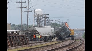 Union Pacific Derailment Cleanup at Butler Yard 82118 With UP Work Train [upl. by Danya979]