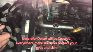 how to bleed diesel fuel injector in 2 minutes [upl. by Bysshe]