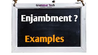 What is Enjambment  Figure Of Speech  spokenenglish Grammartech englishgrammar [upl. by Nibot]