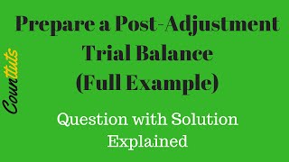 PostAdjustment Trial Balance Prepared Full Example [upl. by Claudelle]