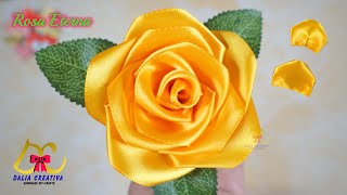 Pétalos de Rosa Listón🌹 rosaseternas tutorial ribbonrose petals floresdeliston comohacer [upl. by Anyale311]