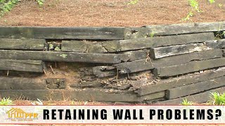 Railroad Tie Retaining Wall Problems Retaining Wall Repair or Replace  7047876972 [upl. by Aztin]