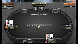 AK vs QQ poker europebet [upl. by Annaigroeg]