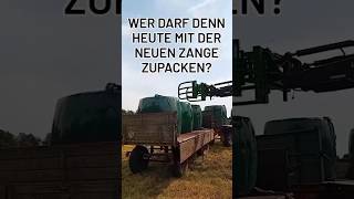 DER DEUTZ LÄDT DIE RUNDBALLEN MIT DER NEUEN VIELITZ ZANGE landwirtschaft bauernhof [upl. by Jacquenette]