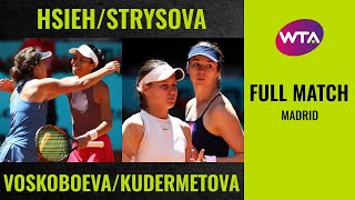 HsiehStrycova vs VoskoboevaKudermetova  Full Match  2019 Madrid Doubles Semifinal [upl. by Nelaf]