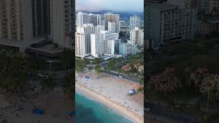 Waikiki drone view in the evening oahu hawaii dji [upl. by Mariann209]