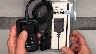 Unboxing  TOPDON AL300ArtiLink 300 OBD2 Scan Tool  Check Engine Lights Smog O2 Sensor [upl. by Drusus]