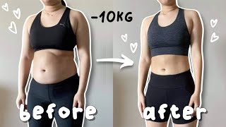 ✨HOW I LOST 10KG from 68kg → 58kg  realistic tips and motivation ✨ [upl. by Attenol]