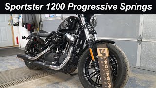 Harley Sportster 1200 Progressive Springs Install [upl. by Eiramassenav432]