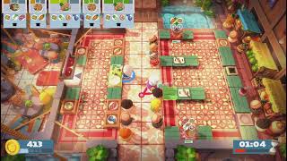 Overcooked All You Can Eat The World Food Festival Level 33 Two Players Three Stars [upl. by Nabois854]