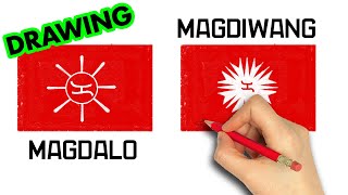 how to draw Magdalo Magdiwang Flag  Art Therapy [upl. by Shuping]