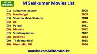 M Sasikumar Movies List [upl. by Eilrahs]