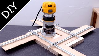 Adjustable router jig for square holes or recesses [upl. by Eugene]