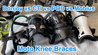 Moto knee brace review and comparison  POD vs Mobius vs CTI vs Donjoy [upl. by Brelje]