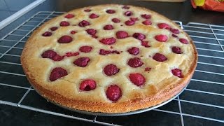 How To Make Swedish Sticky White Chocolate Cake with Raspberries  Vit Kladdkaka med Hallon [upl. by Lam]