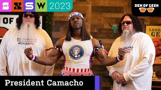 PRESIDENT CAMACHO Not Terry Crews Arrives From Idiocracy For 2024 Run  SXSW [upl. by Lesly]