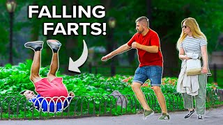 FUNNY Fart Prank in NYC FALLING Farts [upl. by Brigida]