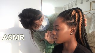 ASMR CHINESE MAKEUP ARTIST DOES MY MAKEUP  BEST REVIEWED MUA  BLACK GIRL GETS MAKEUP DONE IN CHINA [upl. by Amitarp62]