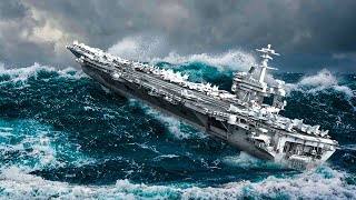 Why MONSTER WAVES Cant Sink US Navys LARGEST Aircraft Carriers During Rough Seas [upl. by Amles]