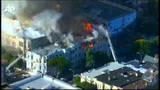 Raw Video 4Alarm Multibuilding Fire in SF [upl. by Dana941]