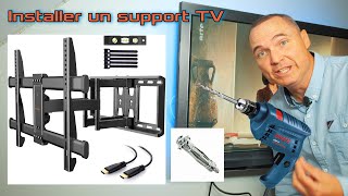 Installer un support TV mural sur un murComment fixer un écran plat sur un mur  TUTO conseils [upl. by Hutchinson]