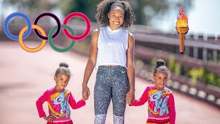 Olympic Champ Allyson Felix Teaches Twins HOW TO BE FAST [upl. by Nuahsor477]