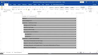 Inserting Different Page Numbers and Table of Contents using Word  LearningIsFun [upl. by Cruz]