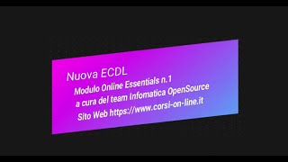 Nuova ICDLECDL  Modulo  Online Essentials n1 [upl. by Hakim]