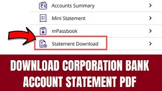 How To Download Corporation Bank Account Statement PDF  How to download bank account statement [upl. by Nadabus206]