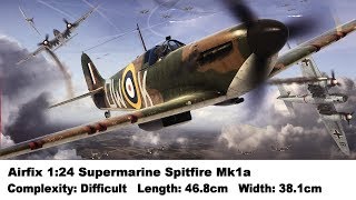 Large Scale Airfix 124 Supermarine Spitfire Mk1a Kit Review [upl. by Neslund]