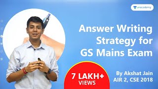 Answer Writing Strategy for GS Mains by UPSC CSE Topper 2018 AIR 2 Akshat Jain [upl. by Der363]