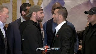 BJ SAUNDERS VS DAVID LEMIEUX FULL FACE OFF VIDEO  FINAL PRESS CONFERENCE [upl. by Noraed]