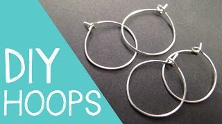 DIY Hoop Earrings  Wine Charm Rings Wire Jewelry Tutorial [upl. by Tray]