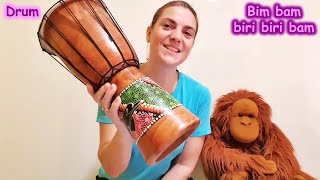 Bim bam biri biri bam  lullaby with drum  Nursery rhymes amp kids songs with percussion [upl. by Deedahs]