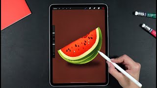 Easy Procreate Drawing Tutorial 🍉 [upl. by Nerol]